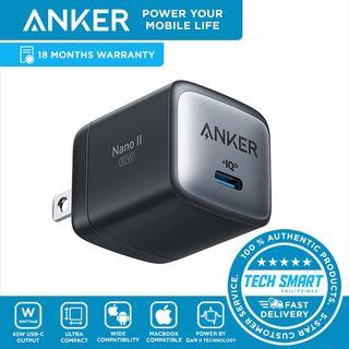 Anker Nano II 30W / 45W / 65W Fast Charger Adapter, GaN II Compact Charger for MacBook Air/iPhone 13/13 Mini/ 13 Pro/ 13 Pro Max/ 12, Galaxy S21, Note 20, iPad Pro, Pixel, and More