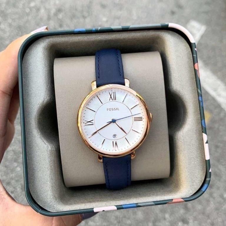 Authentic Fossil Women s Jacqueline Silver Dial Rose Gold tone