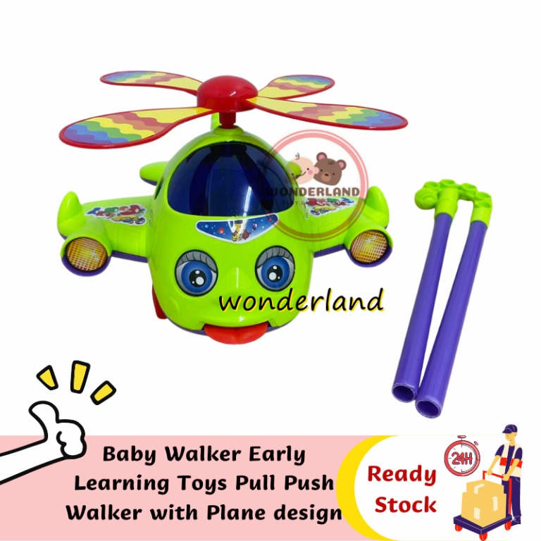 Baby Walker Early Learning Toys Pull Push Walker with Plane design