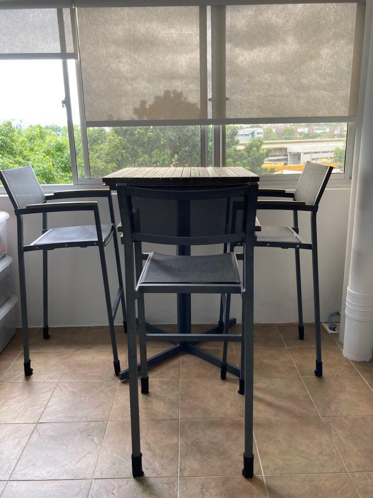 High chair and table for balcony store