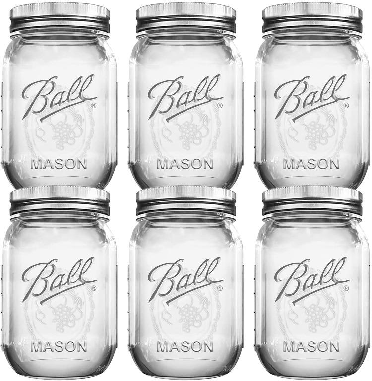 Sewanta SEWANTA Wide Mouth Mason Jars 16 oz [6 Pack] With mason jar lids  and Bands, mason jars 16 oz - For Canning, Fermenting, Pickling