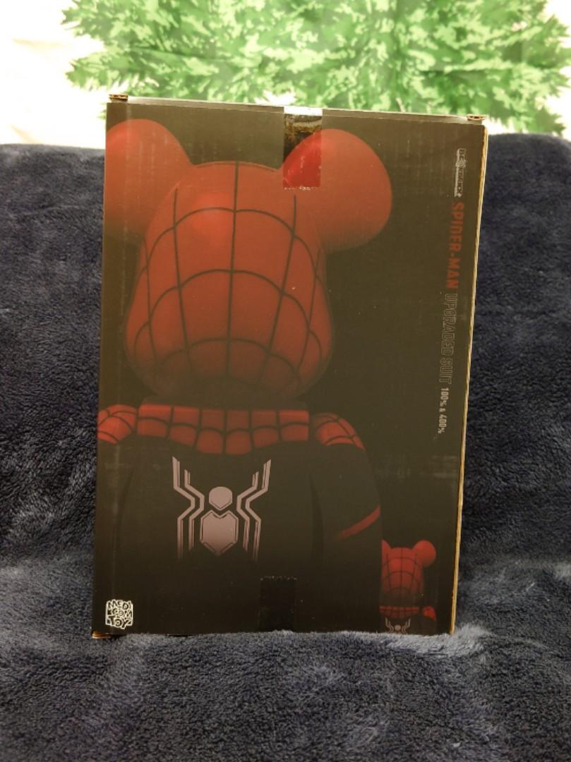 BEARBRICK SPIDER-MAN UPGRADED SUIT 400+100%, 興趣及遊戲, 玩具 ...