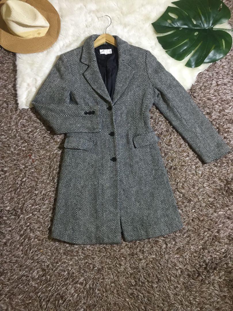 long tweed blazer