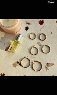 Bnip gold 30mm stainless steel hoops earrings