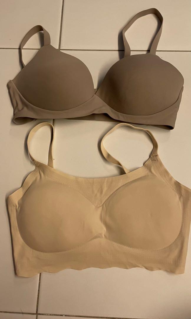 Bra Uniqlo seamless comfort nude, Women's Fashion, New