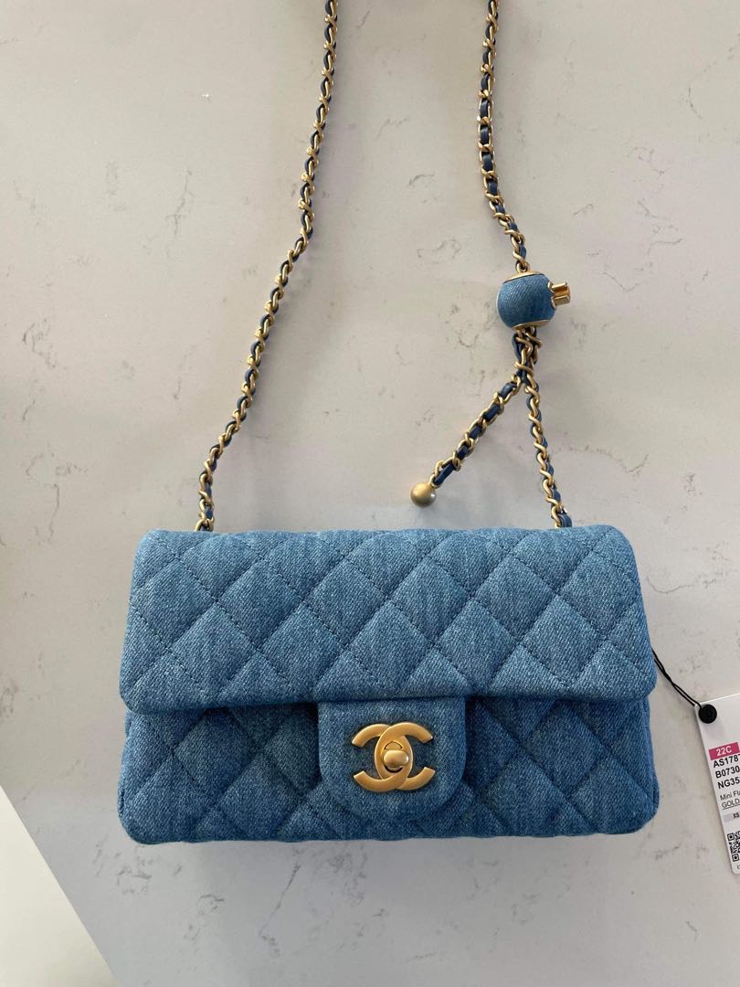 Denim chanel bag top