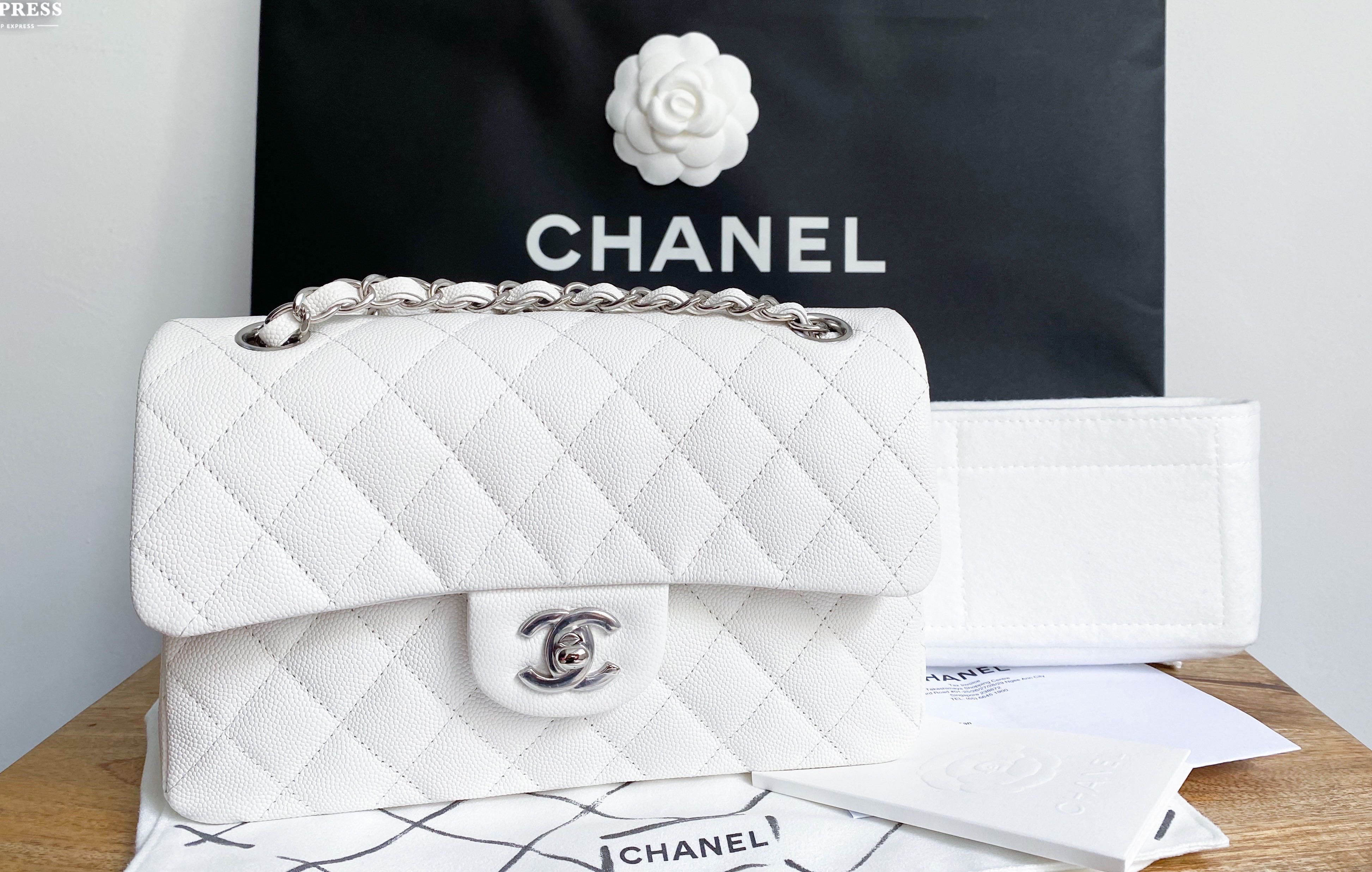 Chanel “Snow White” Small Caviar Classic Flap, Luxury, Bags & Wallets on  Carousell