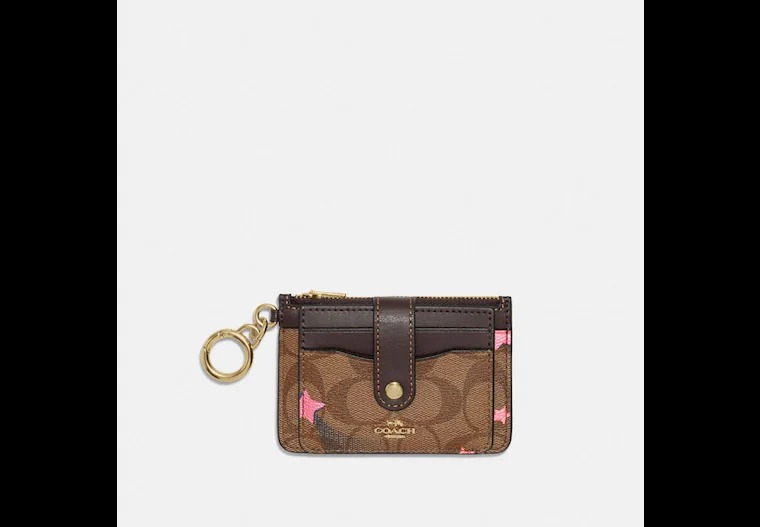 COACH Attachment Card Case In Signature Canvas With Disco Star Print