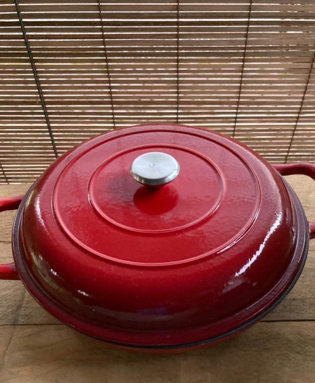 Crofton Enameled Cast Iron Skillet Fry Pan 12”French Red