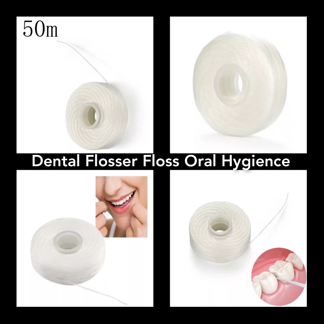 Dental Flosser Oral Roll 50m Hygiene Teeth Cleaning Floss Spool Wax