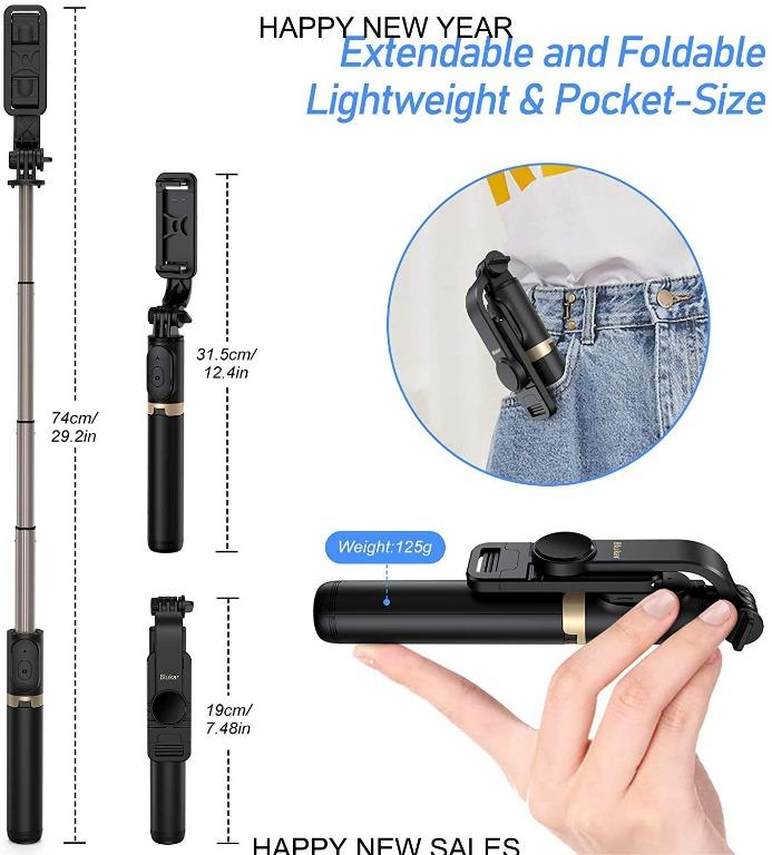 Discount Blukar Selfie Stick, 4 in 1 Extendable Bluetooth Selfie Stick  Tripod - 360° Rotation Stable Tripod Stand with Detachable Wireless Remote,  Compatible with GoPro, Small Camera and Smartphones(4.7-6.7), Photography,  Photography Accessories