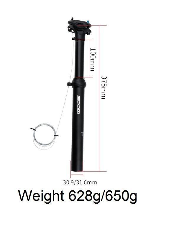 Dropper Post External Routing (30.9 /31.6) (100mm) Travel with remote