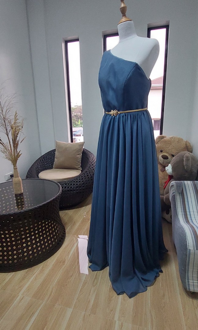Dusty blue gown, Women's Fashion ...