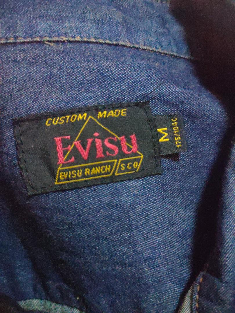 Evisu Logo Embroidered Denim Shirt | Men Size M | Cotton 100%, Men'S  Fashion, Tops & Sets, Tshirts & Polo Shirts On Carousell