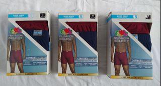 Fruit of the Loom Select Boxer Briefs 5-Pack Comfort Supreme Comfort Covered Waistband SML NewUSA