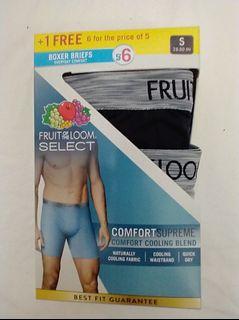 Fruit of the Loom Select Boxer Briefs 5+1Pack Comfort Supreme Cooling Waistband Small Medium NewUSA