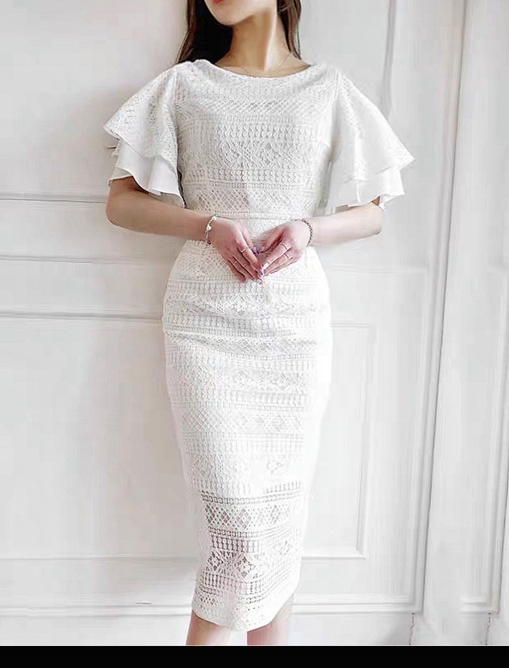 White dress with lace online