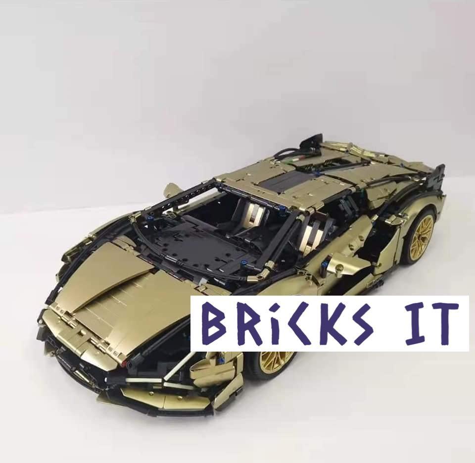 Gold Plated Lepin Lamborghini Sian FKP37 LEGO Compatible 80096A 400001 X19001 Hobbies Toys Toys Games on Carousell