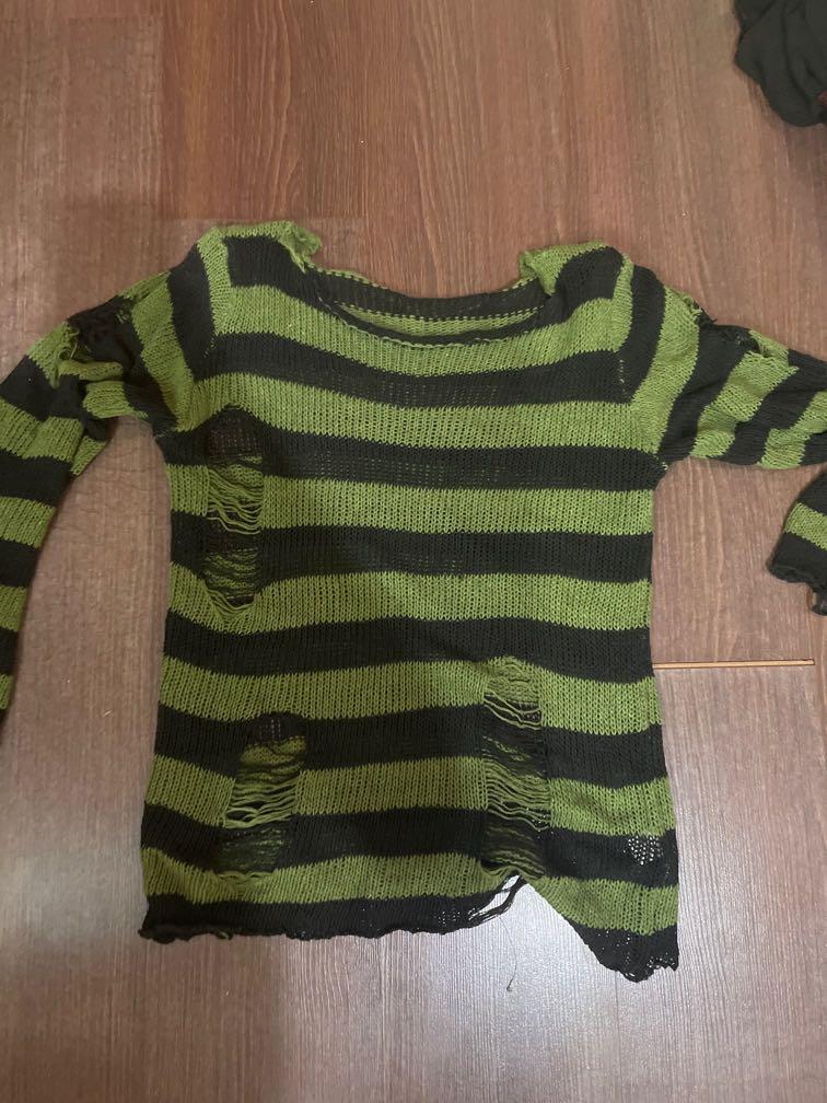 ripped striped sweater