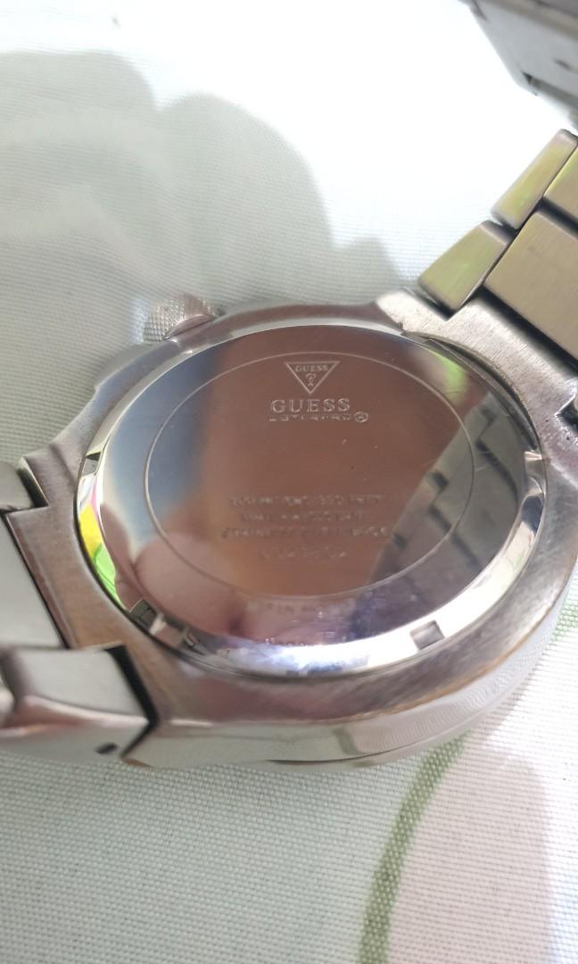 Guess Watch waterpro (Category: Men's Watches) located in Bulacan. Submitted by krixa (Listing ID 1135946132, Image 2). Description: Guess watch waterpro Seldom use Analogue watch (with date and day) Fit for wrist size: 7inches - 7.5 inches Box included location: Bulacan FREE shipping.