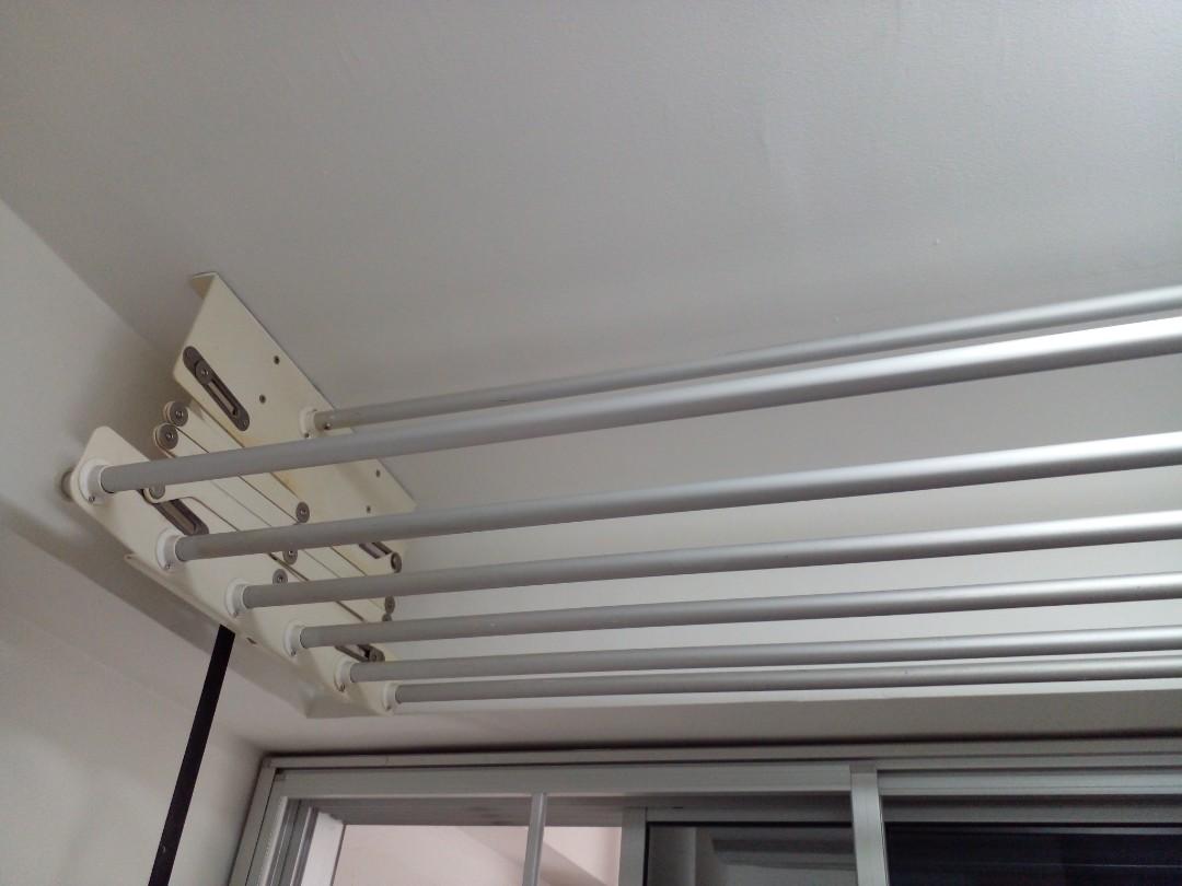 Hdb ceiling mount clothes drying rack, Furniture & Home Living, Home