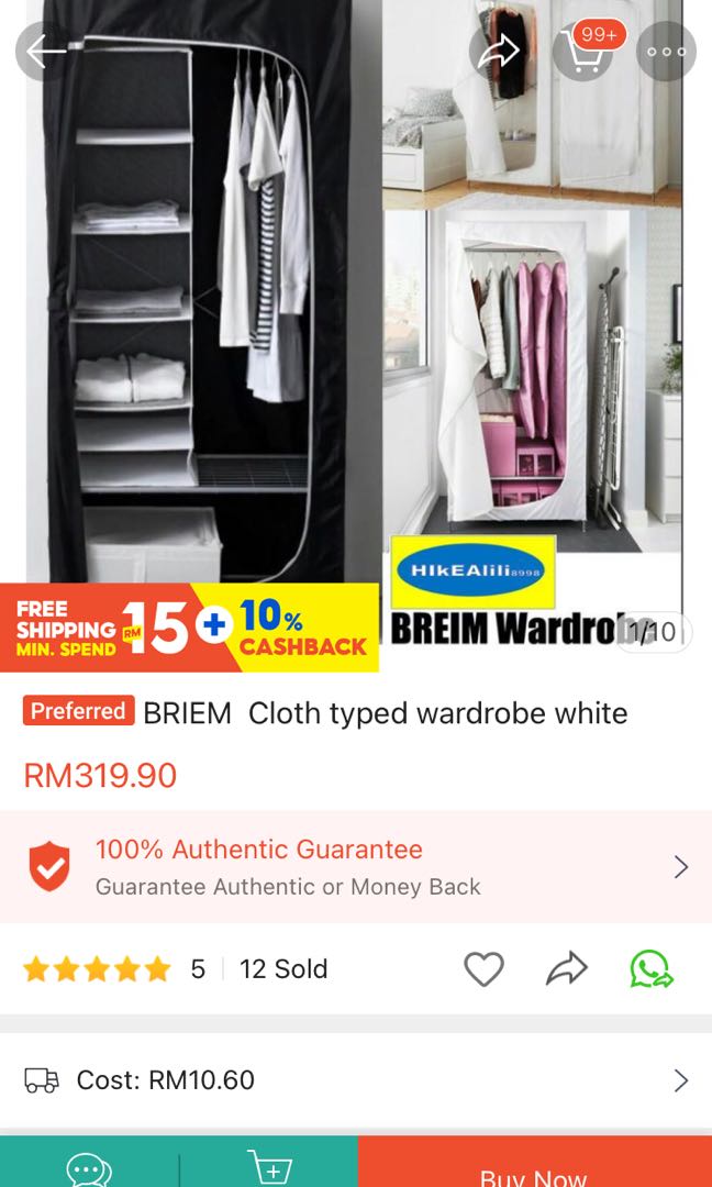 Blue canvas shop wardrobe