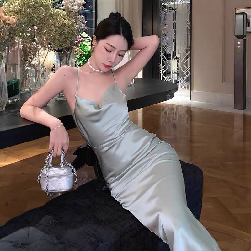 Mint Green Satin Dress Women s Fashion Dresses Sets Dresses