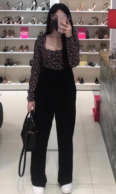 Monki ribbed wide leg trousers super 