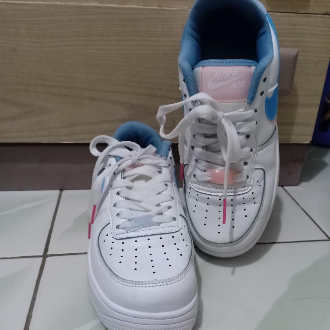 air force 1 double swoosh blue pink