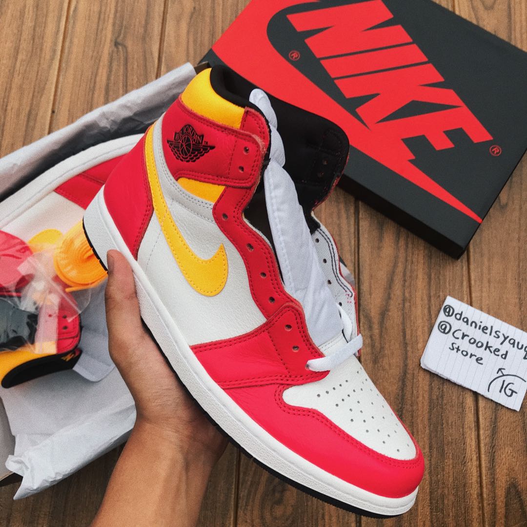 Nike Air Jordan 1 Light Fusion Red, Men's Fashion, Footwear, Sneakers