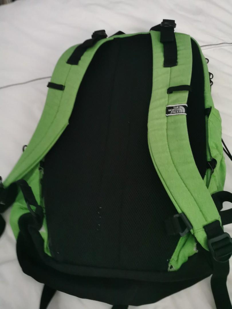 Lime green north face backpack top