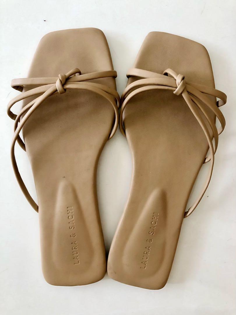 nude sandals flat