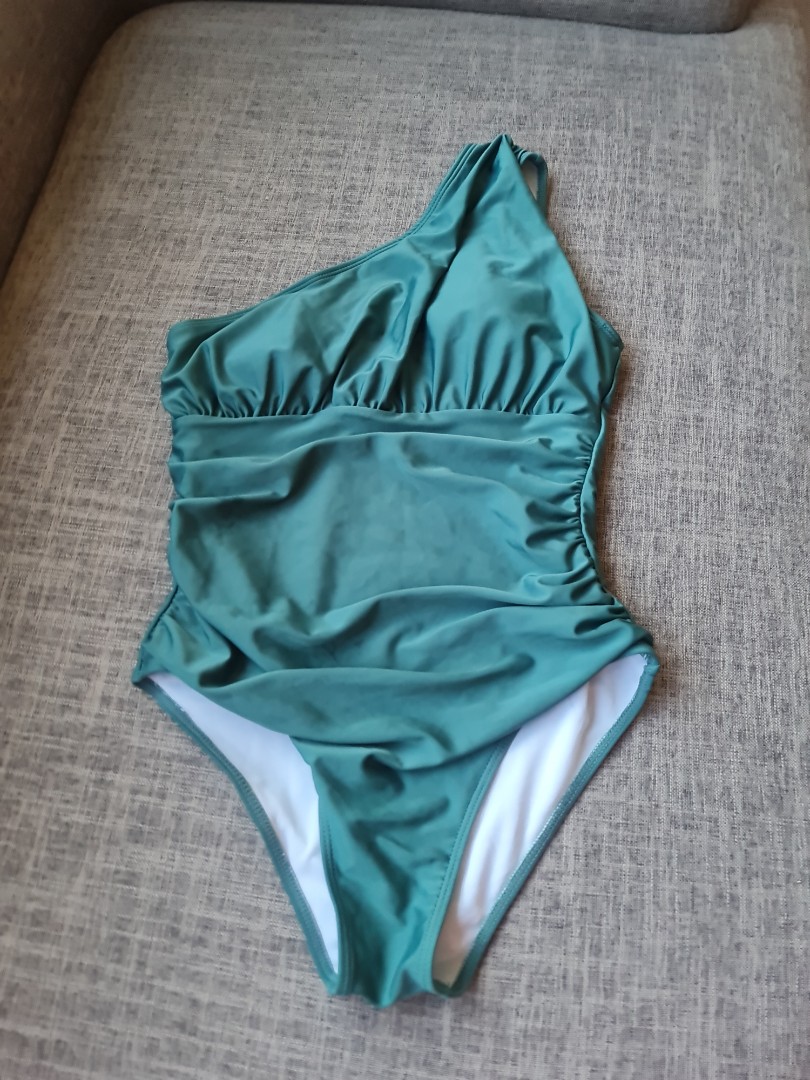 One Shoulder Onepiece Swimsuit (hides tummy), Women's Fashion, Swimwear