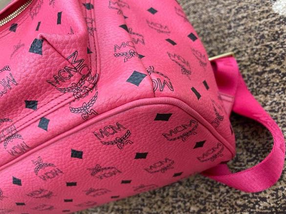 Original Authentic MCM Backpack Pink Ruby Luxury Bags Wallets