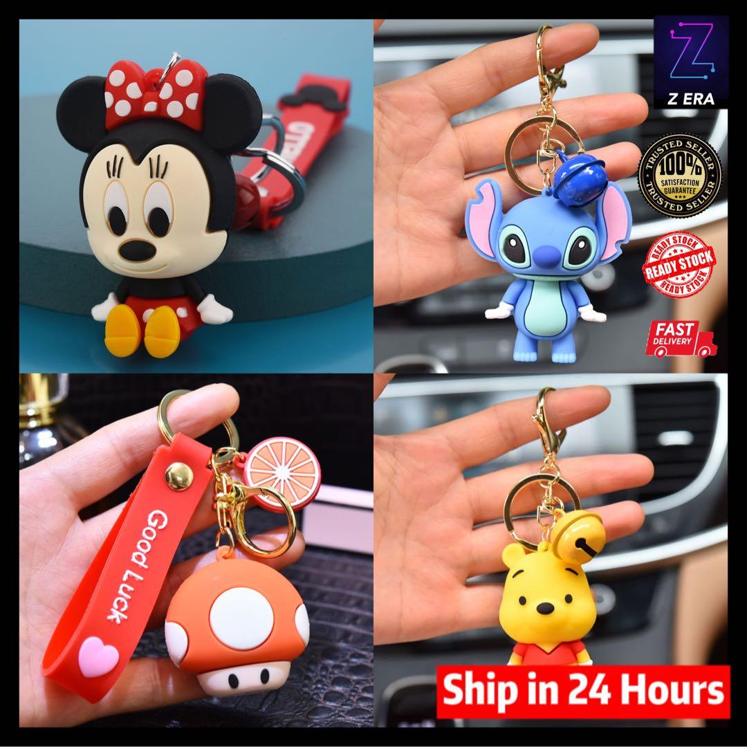 🐹Popular Cute Disney 3D Rubber Couple Key Chain For Gift