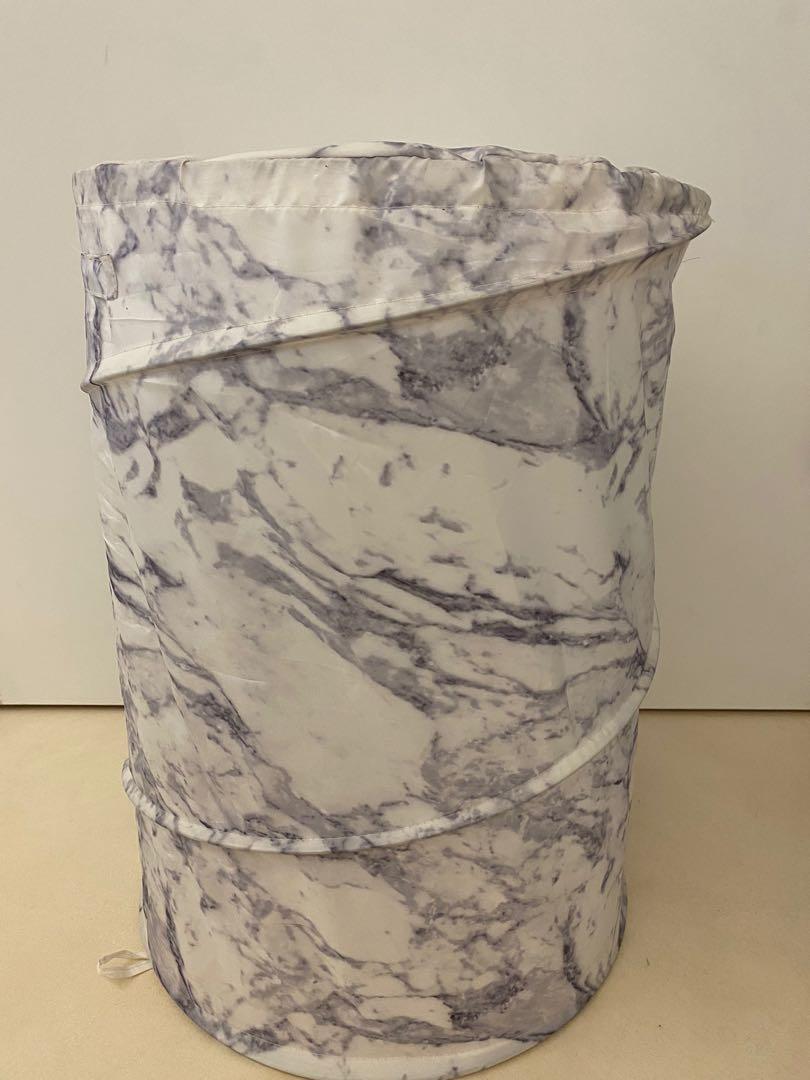 Primark Home Foldable Laundry Basket White Marble, Furniture & Home