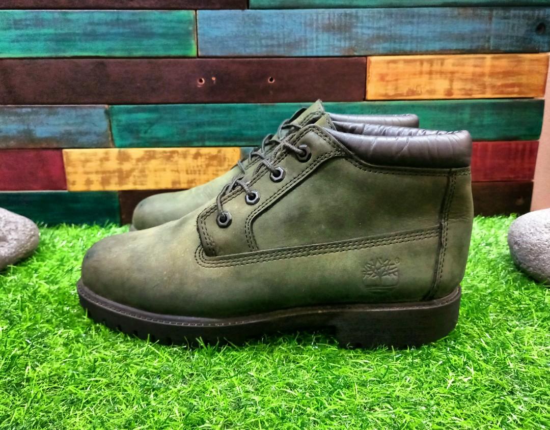 Timberland Chukka Boots 32085 Army Leather Size 43 Fesyen Pria Sepatu Sepatu Boot di Carousell