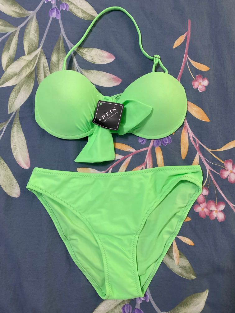 Neon Green Push Up Bra