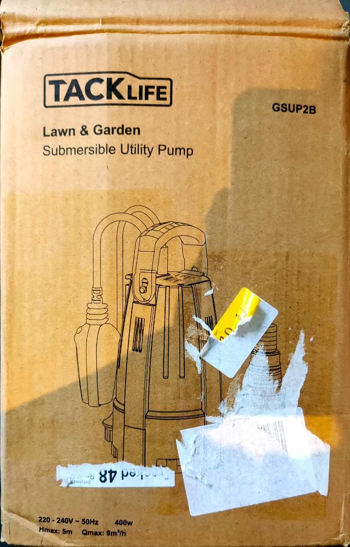 TACKLIFE Submersible AntiFreeze Water Pump, 400W 9000 L/h Clean Dirty Water, 8Blade impellers