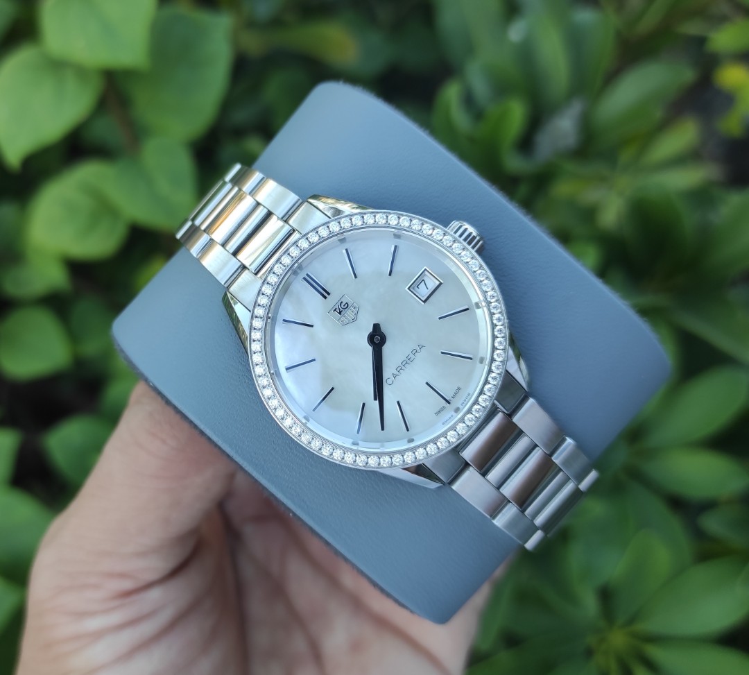 Tag Heuer Ladies Carrera Mother of Pearl White Dial and Diamond