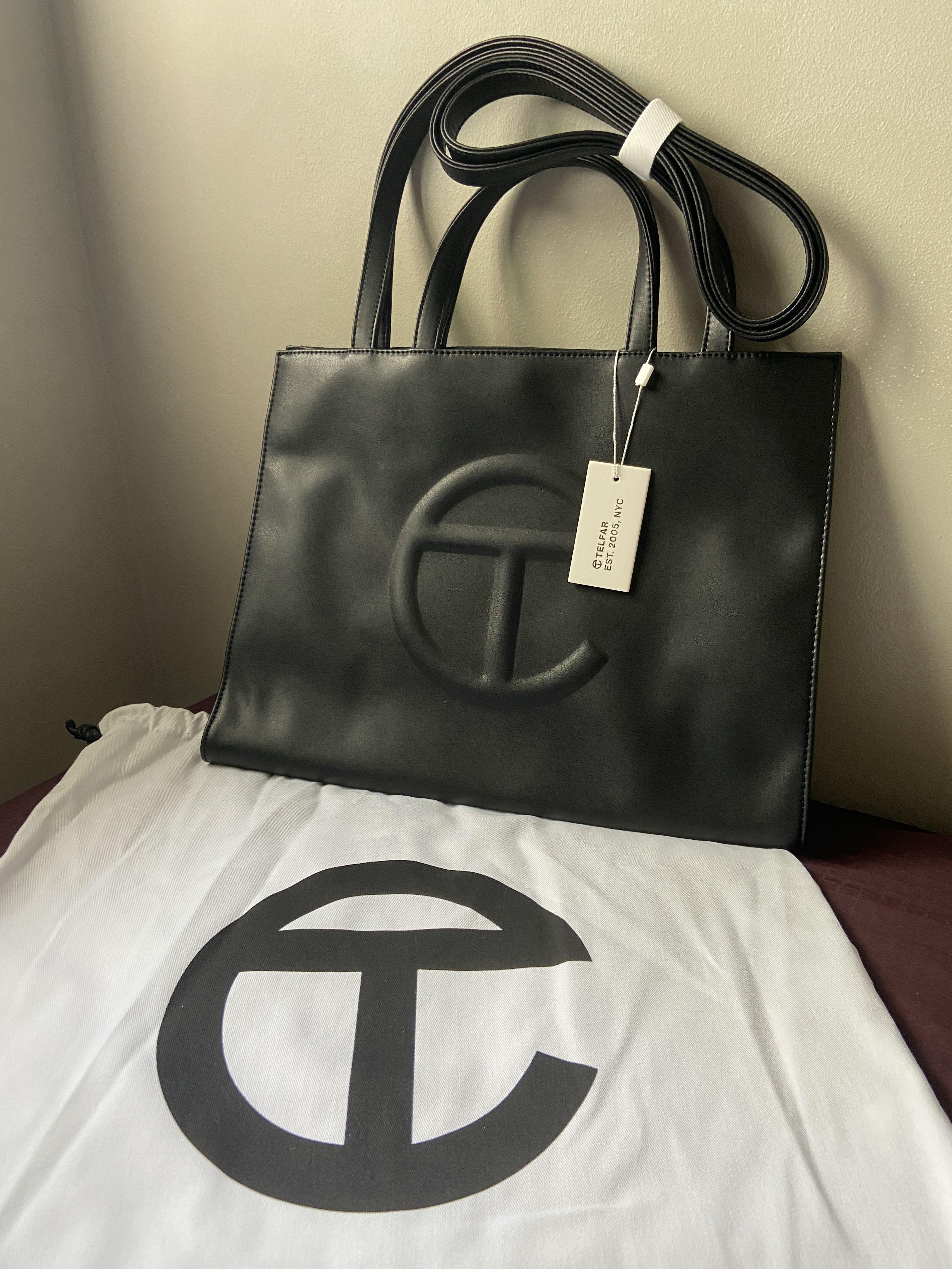 Telfar Medium Black Shopping Bag, Luxury, Bags & Wallets on Carousell