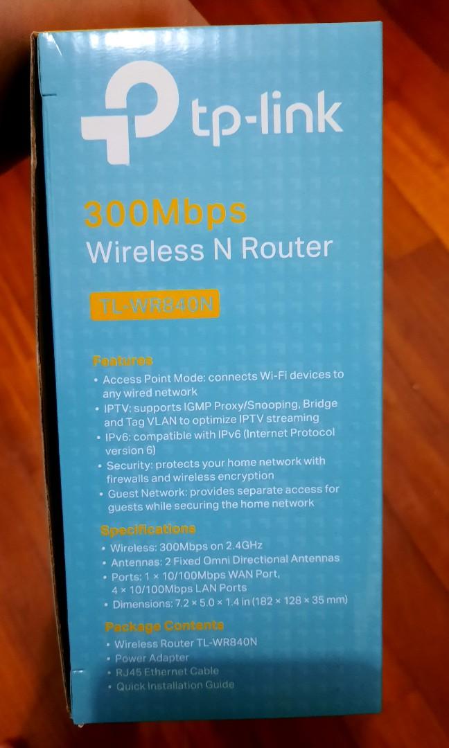 TP Link Router (TLWR840N 300Mbps 2.4GHz Wireless N Router), TV & Home