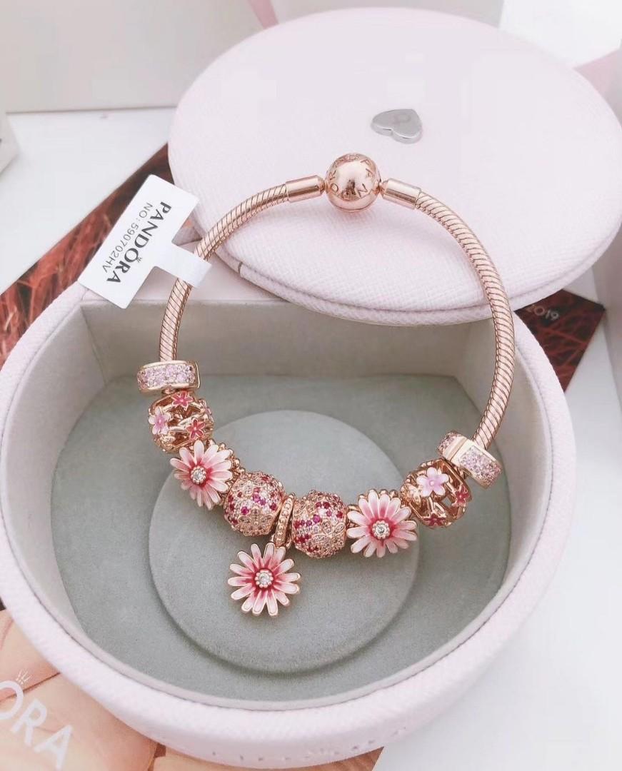 Rose gold daisy pandora charm outlet