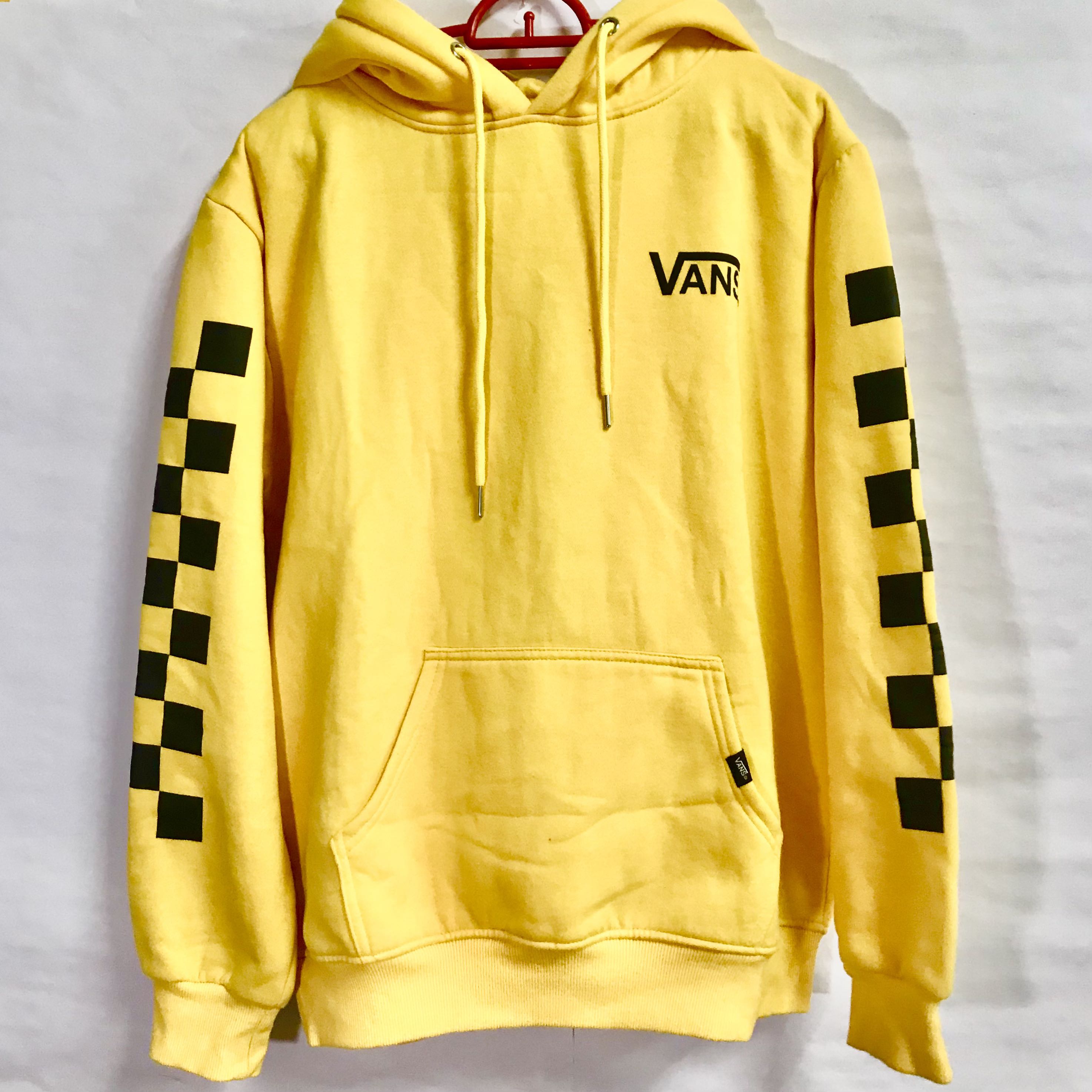 Vans yellow checkerboard hoodie store