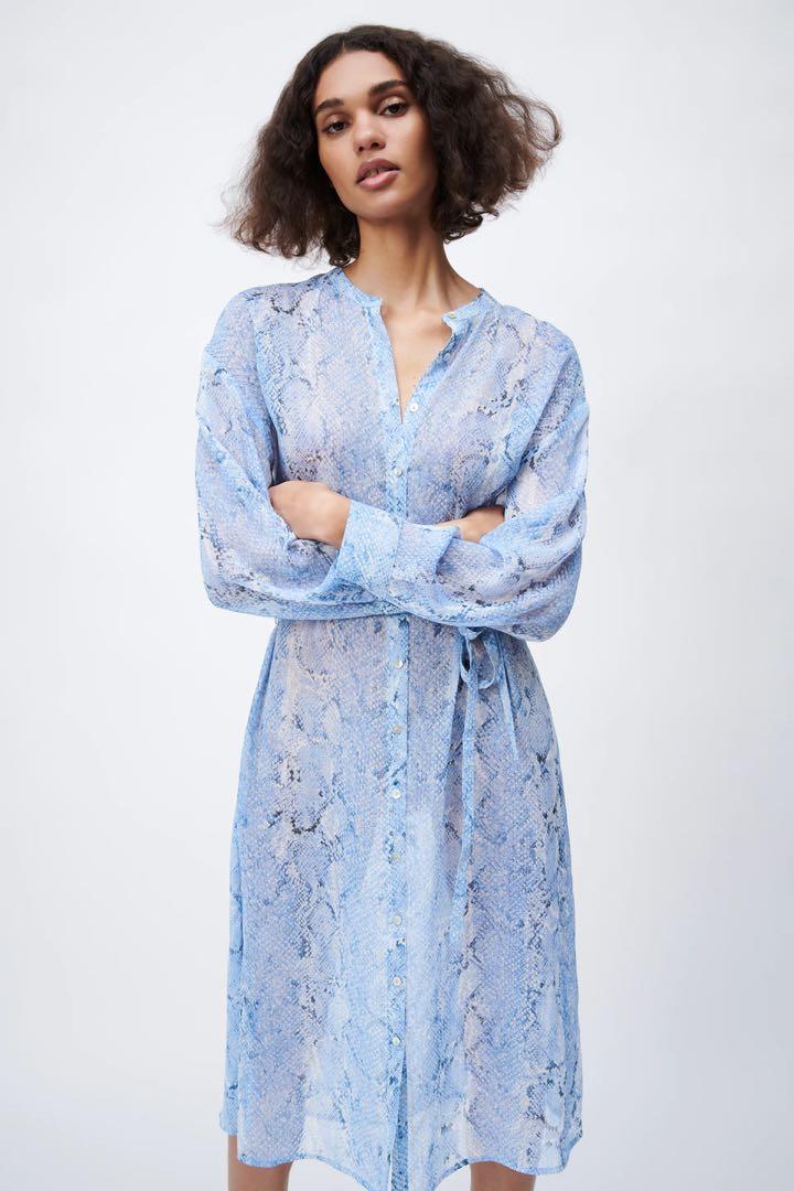 zara animal print shirt dress