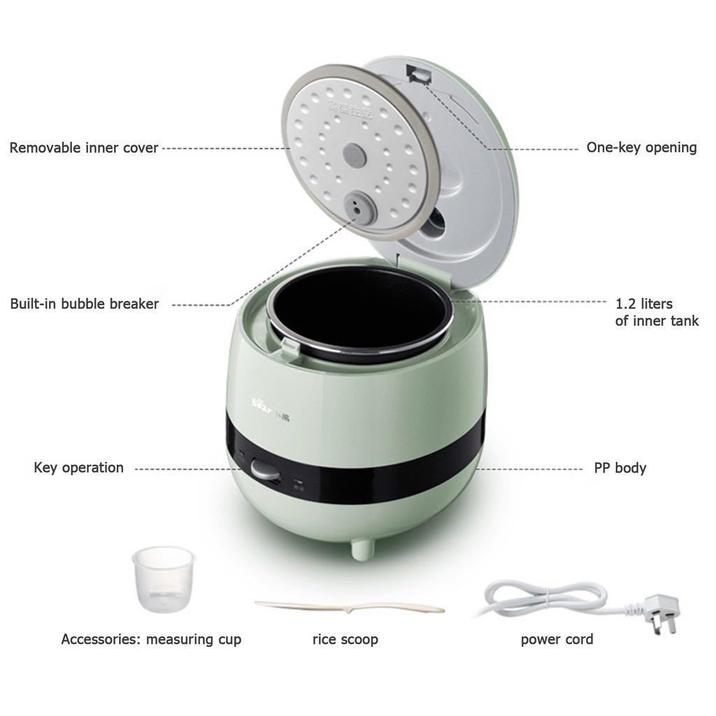 1.2L Bear Mini Rice Cooker, Kitchen & Appliances on Carousell