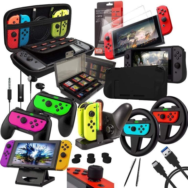  Switch OLED Accessories Bundle Kit with Carrying Case,TPU  Cover,Screen Protector,Charging Dock, Silicone Skin,Playstand,USB Cable,  Game Case,Grip and Steering Wheel & Caps for Nintendo Switch OLED : Video  Games