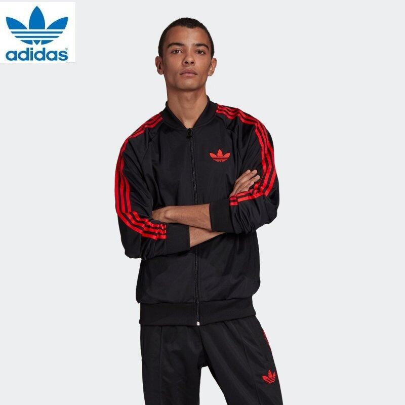 Limited Edition - Adidas Red Stripes on Black Track Jacket, Men's Fashion,  Coats, Jackets and Outerwear on Carousell