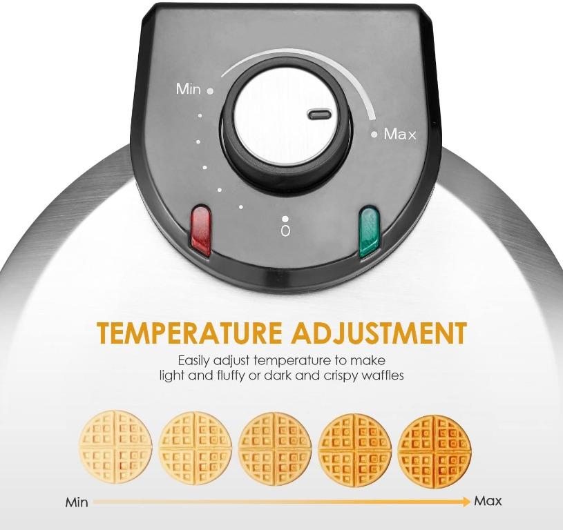 AICOOK Waffle Iron 1000 W Waffle Iron Belgian Waffle Round Waffle Maker