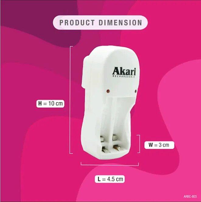 Akari Rechargeable Automatic Battery Charger with Free 2pc Rechargeable